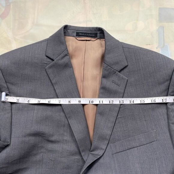 Calvin Klein Men's 2 Button Blazer Gray 40 R Sport Coat Jacket Luxury 100% Wool - Picture 6 of 12